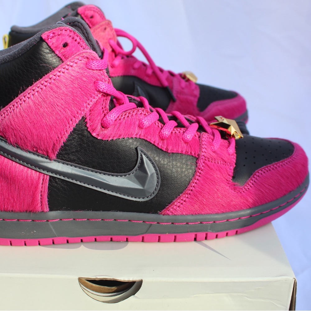 Nike SB Dunks (high) - “Run the Jewels” sneakers - hot pink and black